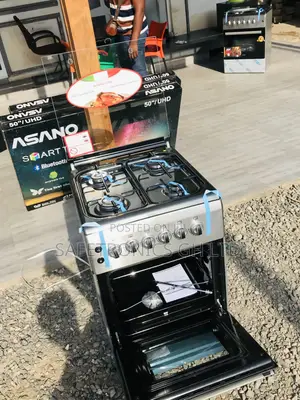 Glass Lid Gray 4 Gas Cooker Oven With Grill 50x90