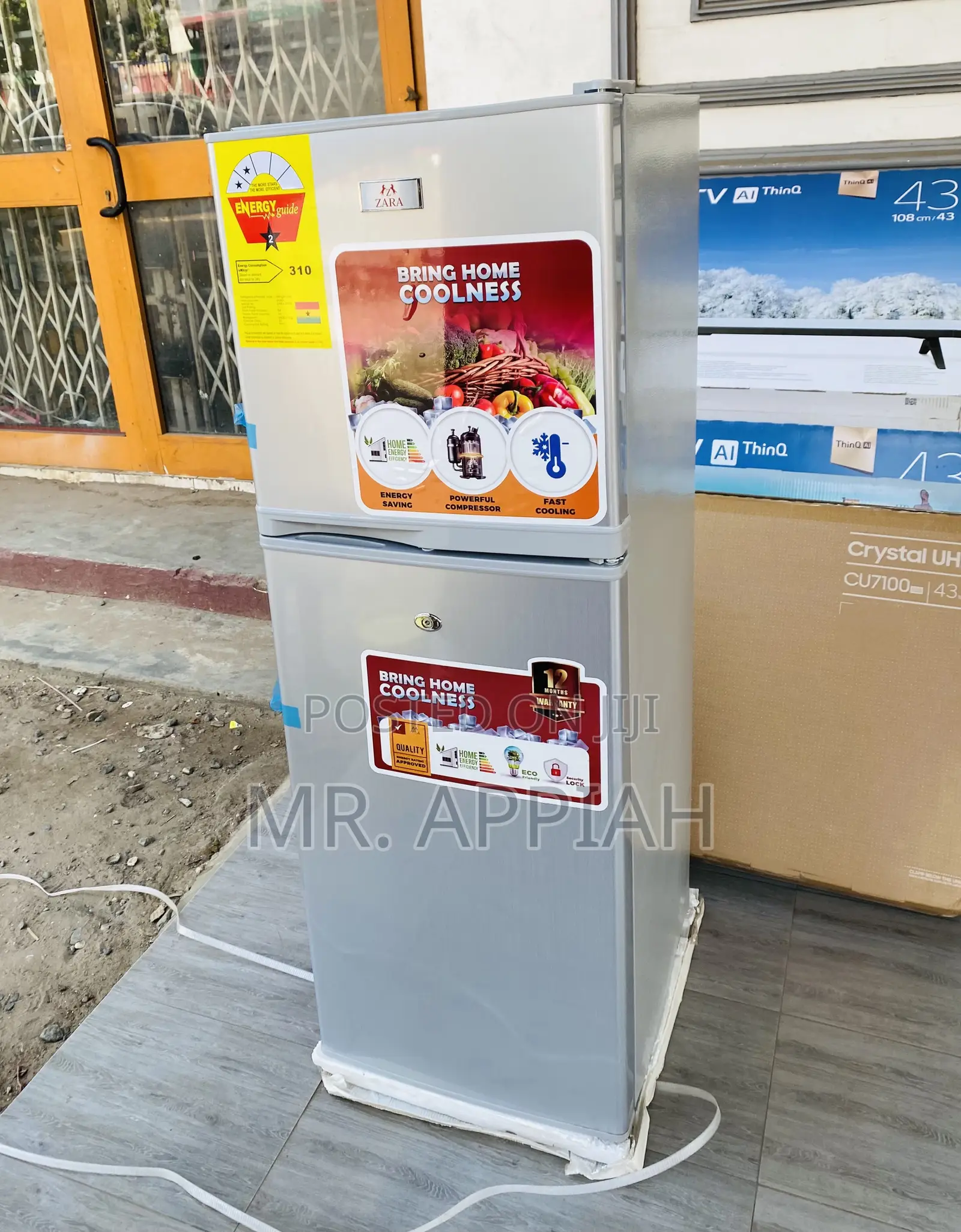 Shop Authentic Zara 22TM Double Door Electric Fridge, Gray.