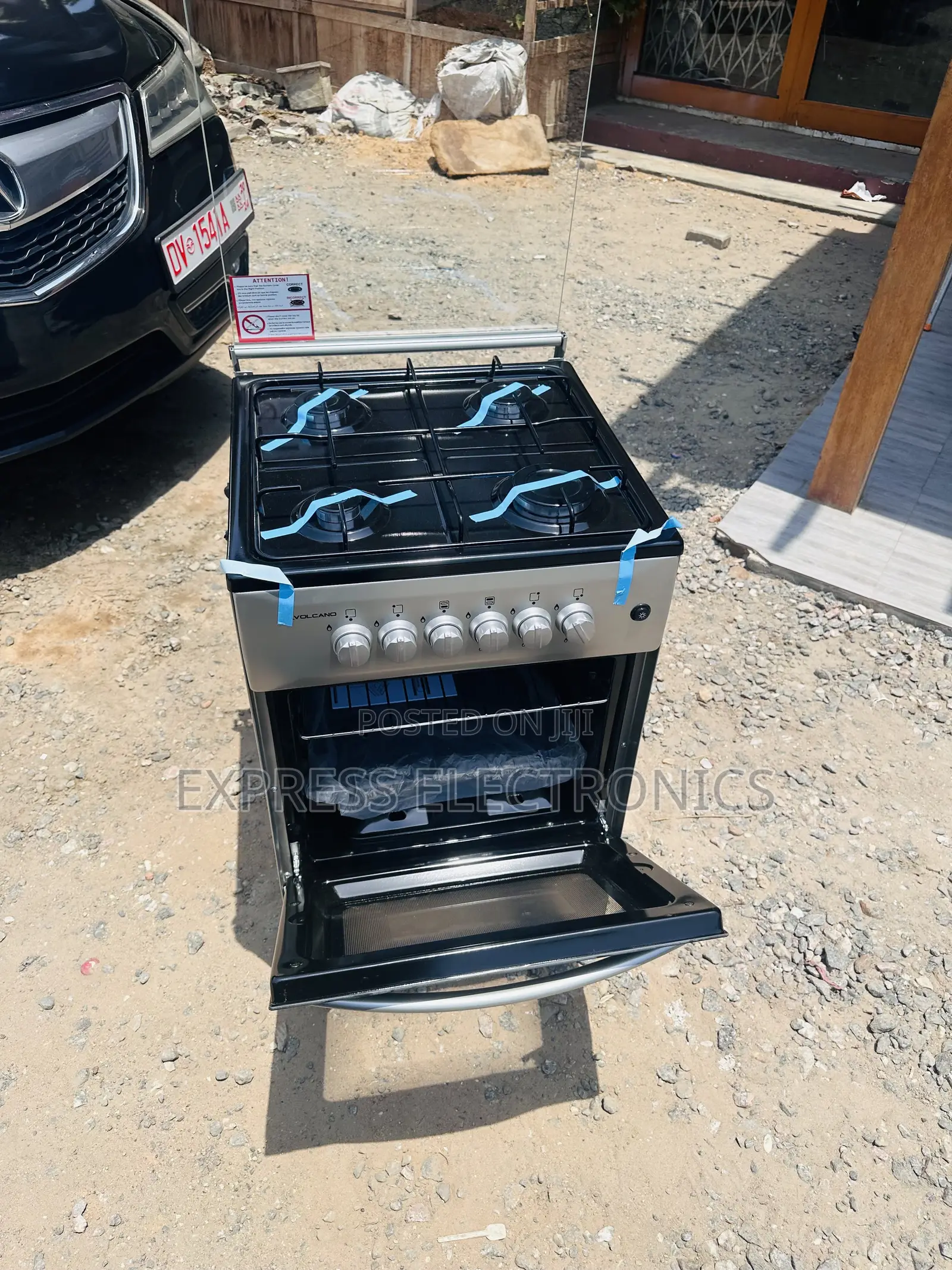 Sliver Color Gas Cooker Oven Grill 4burner 50/50