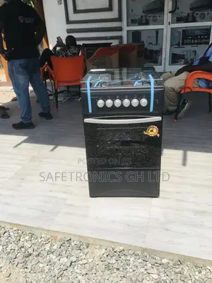Black Glass Lid 50x50 Volcano 4 Gas Cooker Oven With Grill