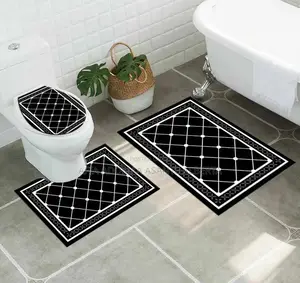3 Pieces Bathroom Mat Set