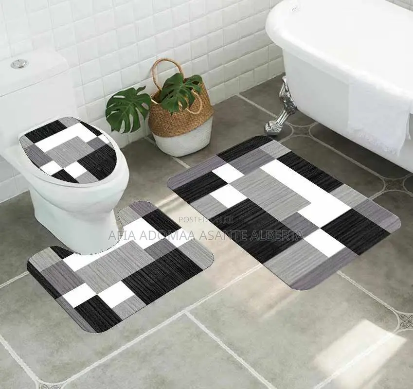 3 Pieces Bathroom Mat Set