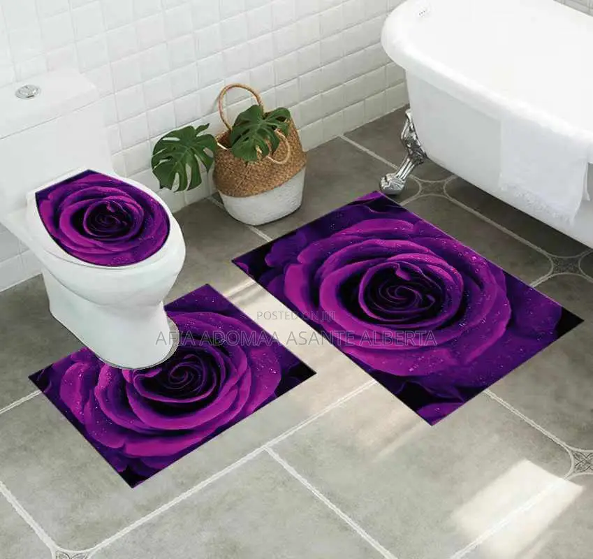 3 Pieces Bathroom Mat Set