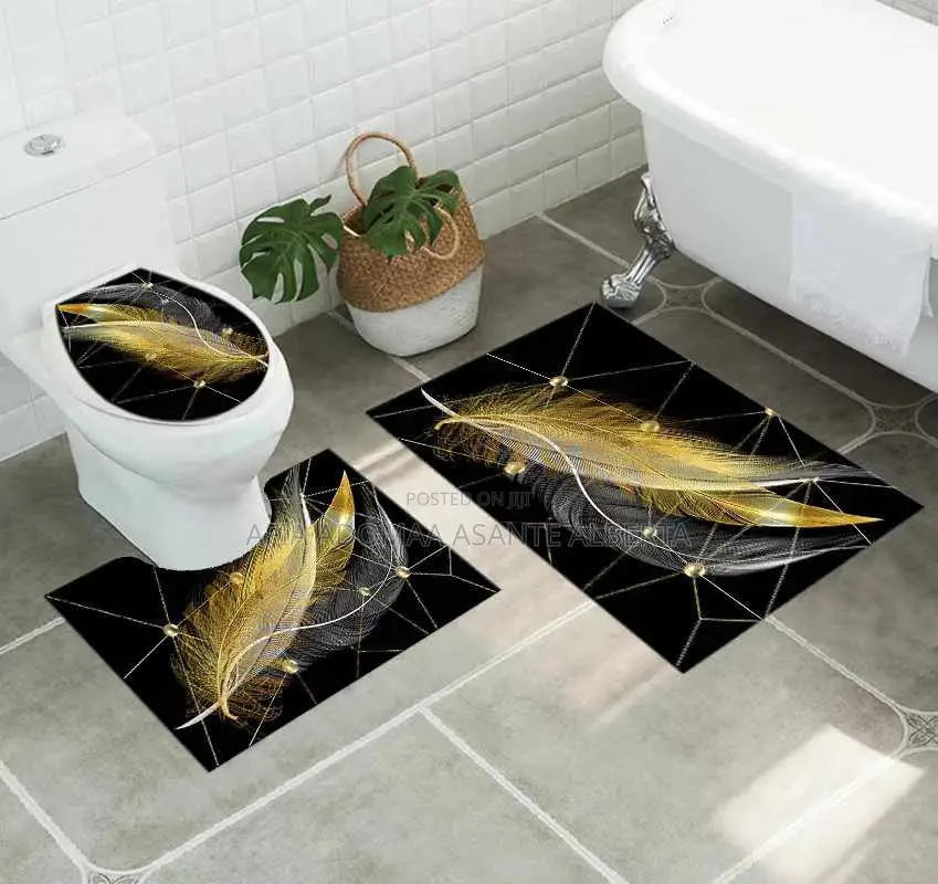 3 Pieces Bathroom Mat Set