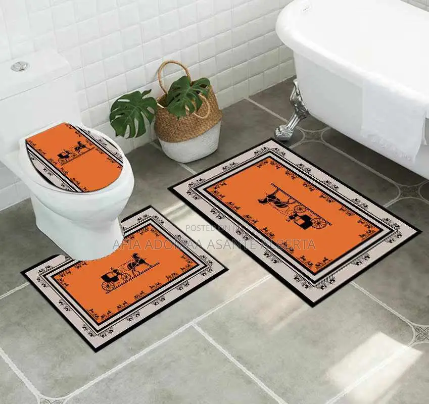 3 Pieces Bathroom Mat Set