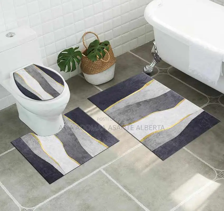 3 Pieces Bathroom Mat Set