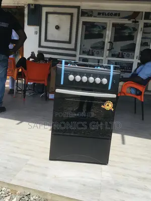 Black Volcano 4 Gas Cooker Oven With Grill 50x50 Glass Lid