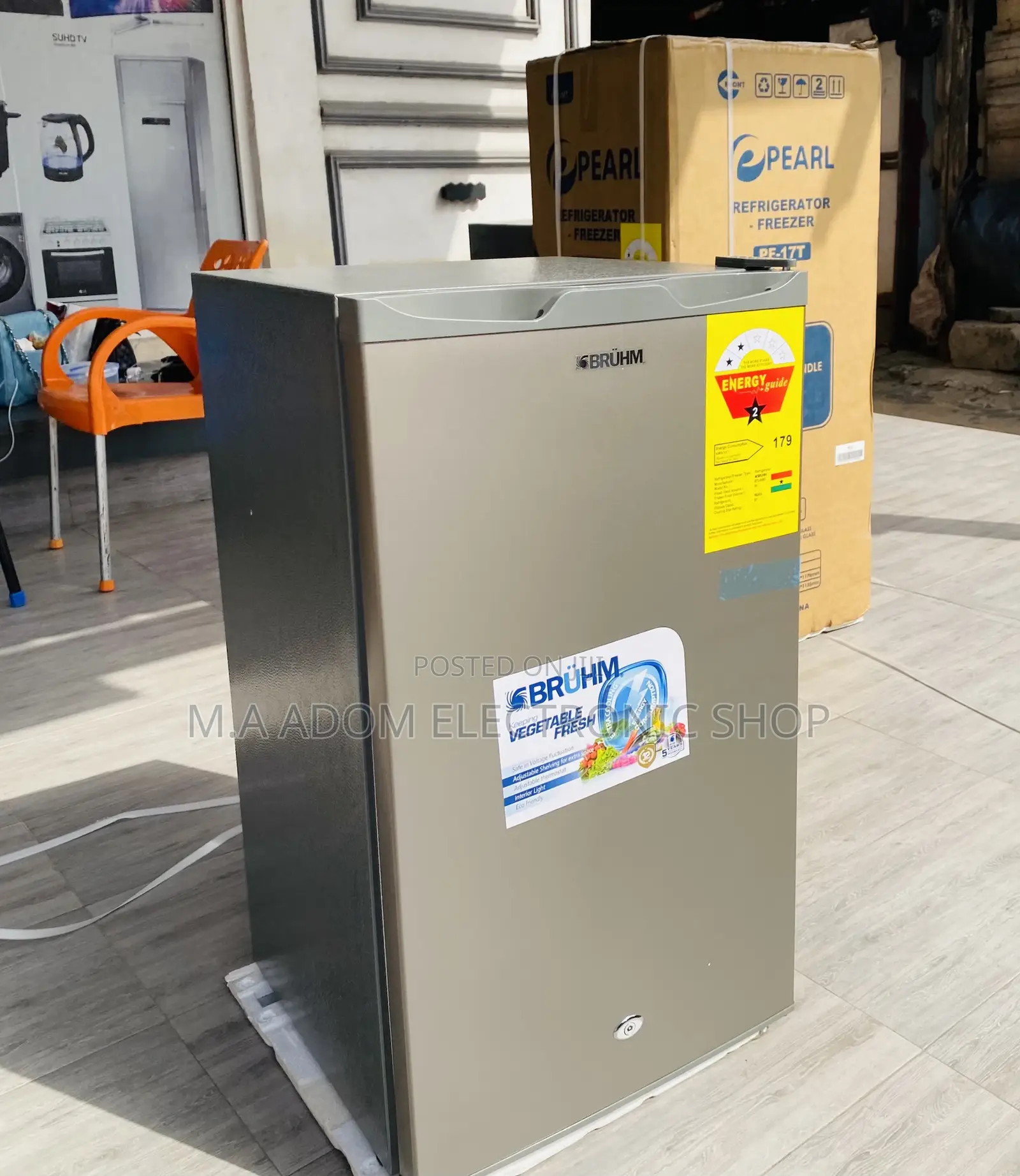 Latest and Affordable Bruhm 1 Door Electric Fridge,Gray.