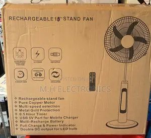 Brand New 18 Inches Solar and Cheargeable Fan