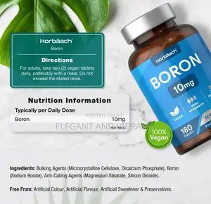 Boron 10mg | 180 Tablets | High Strength Supplement H