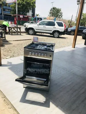 Glass Lid Volcano 4 Gas Cooker Oven With Grill 50x50 Gray
