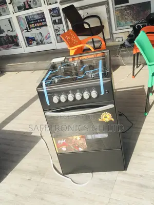 Original 4 Gas Cooker Oven With Grill 50x50 Black Volcano