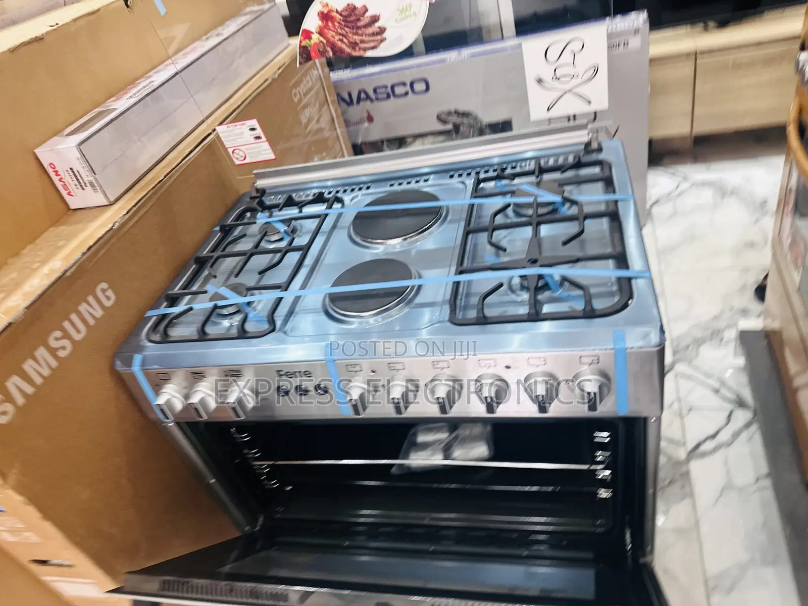 Stainless Steel Gas Cooker Oven Grill 60/90 4-2 Rotisserie