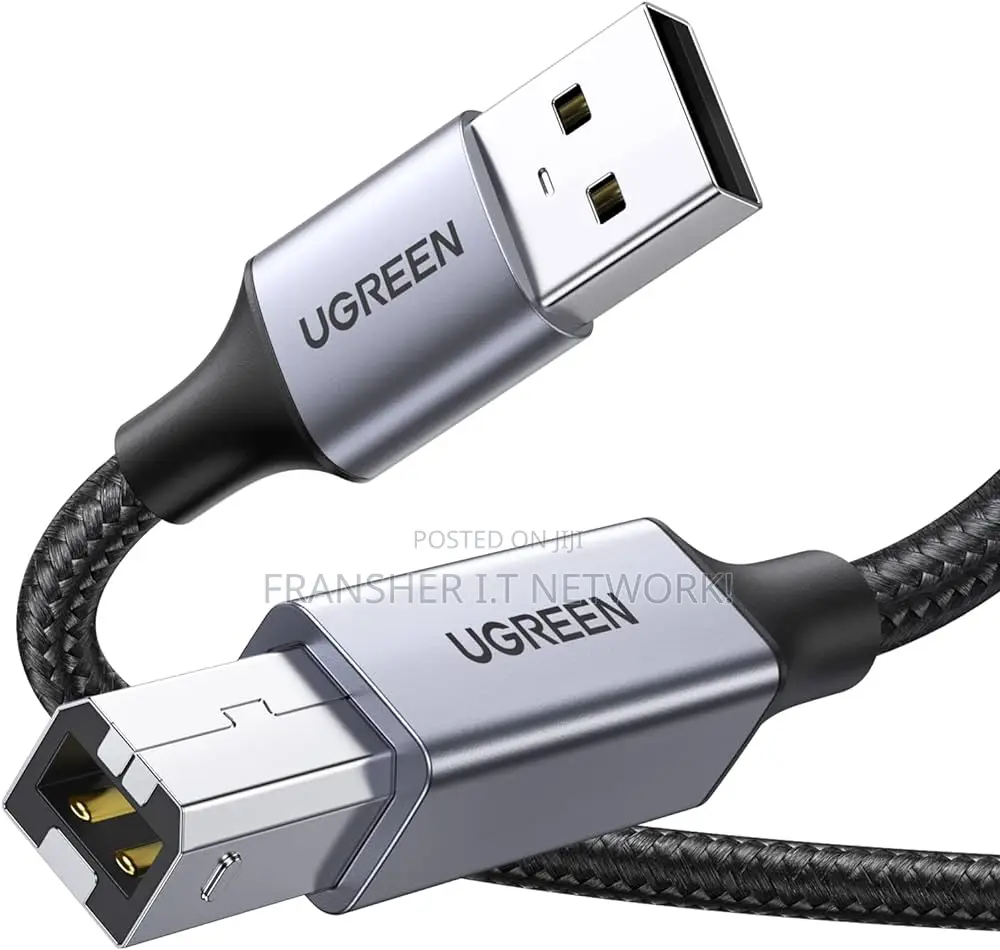 80802 Cable UGREEN US369 USB-A to USB-B 2.0, Braided, 1.5m,