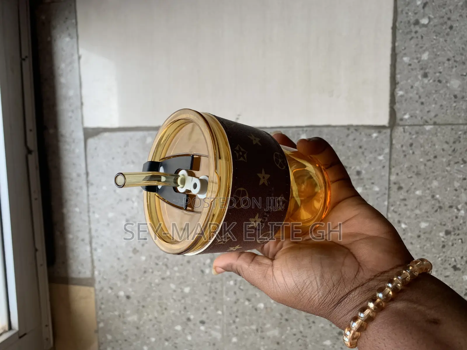 Glass Cup With Straw