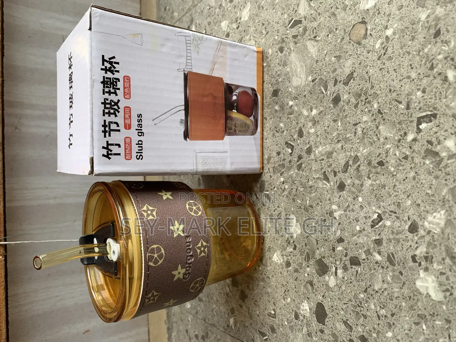Glass Cup With Straw