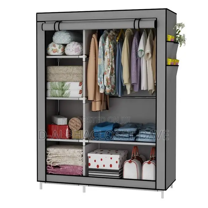 Portable Wardrobe 2in1 Grey
