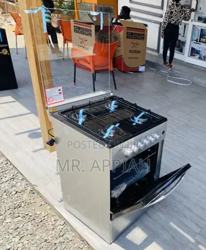 Elegant Gray Volcano 50x50 4gas Burner With Oven +Glass Lid