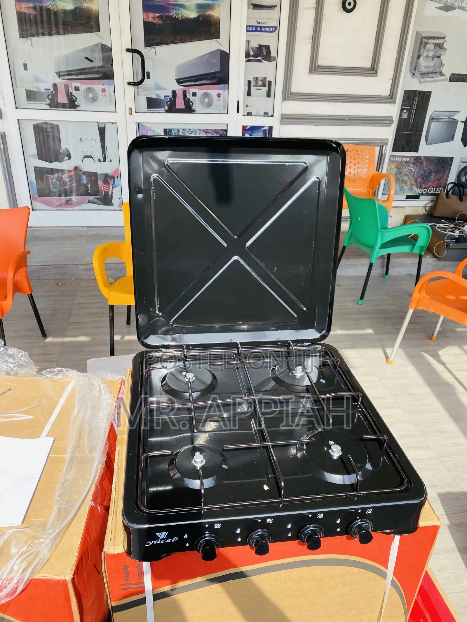Fabulous Yucel 4 Gas Burner Table Top,Black.