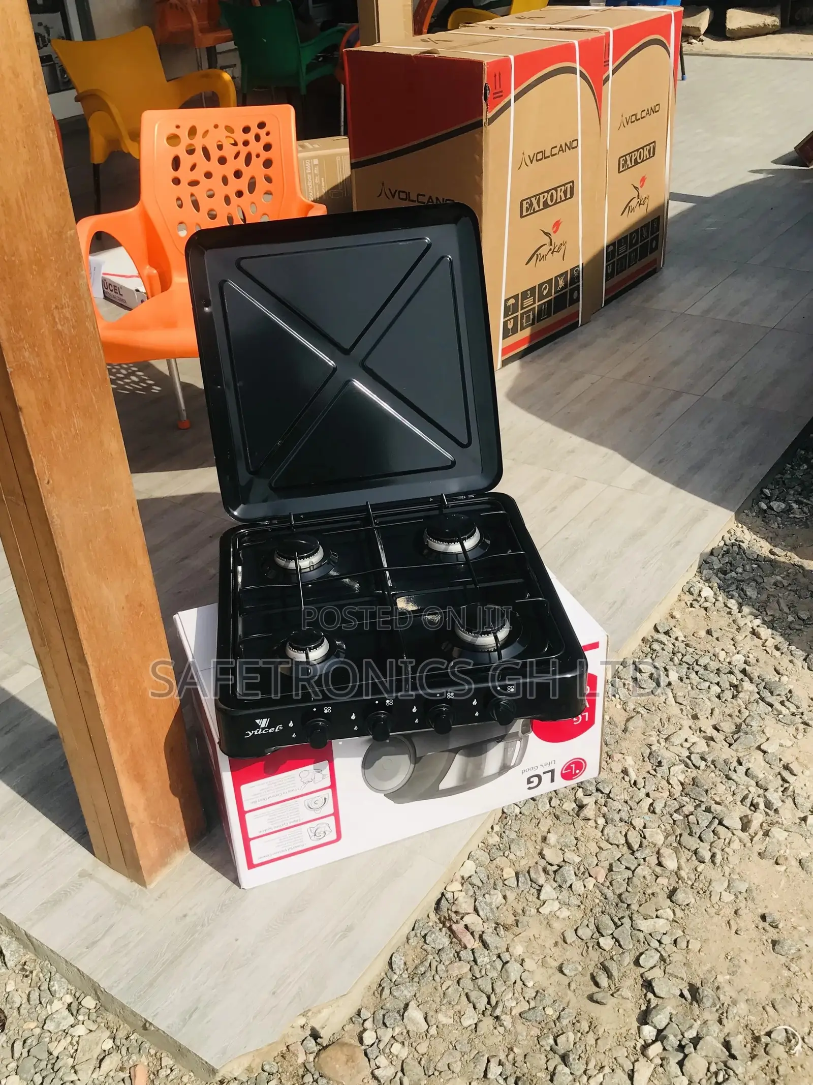 Yucel 4 Gas Cooker Black Tabletop Reliable