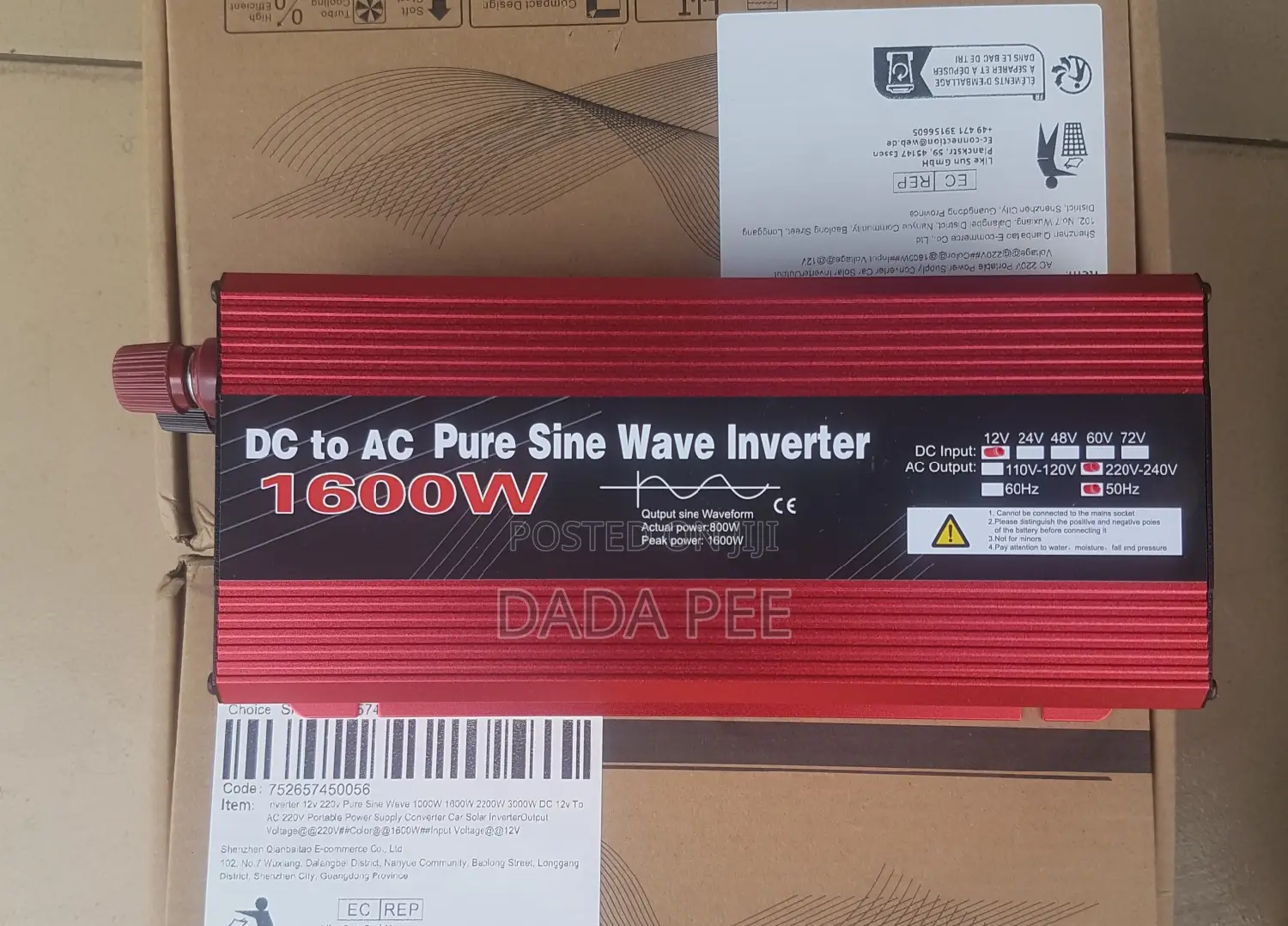 12v Solar Inverter 1600w