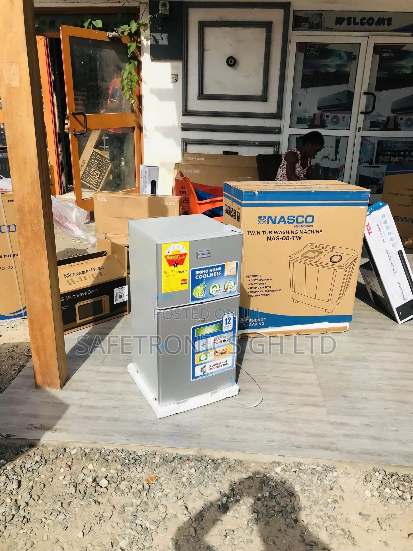 Nasco 90L Topfreezer Doubledoor Nasf2-120 Gray Fridge