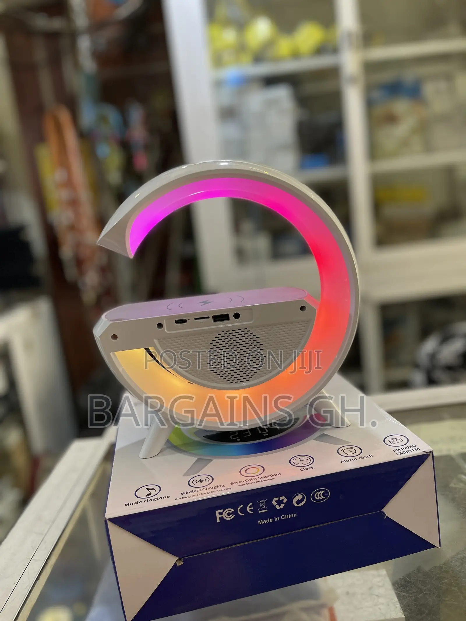 LED Wireless Charger With Bluetooth Speaker And Alarm Clock