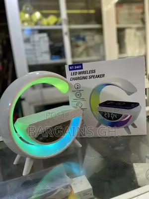 LED Wireless Charger With Bluetooth Speaker And Alarm Clock