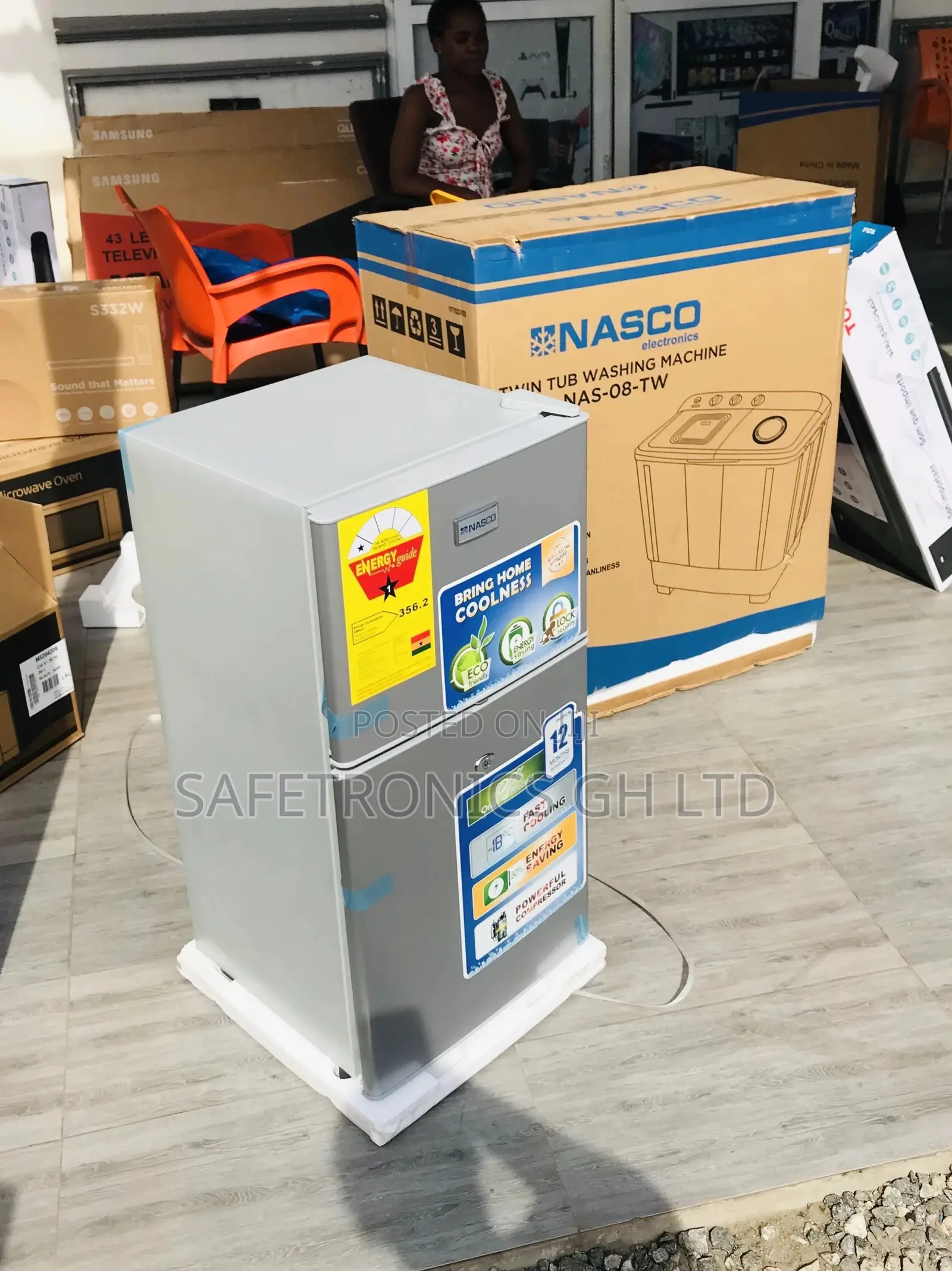 Gray 90L Topfreezer Doubledoor Nasf2-120 Nasco Fridge
