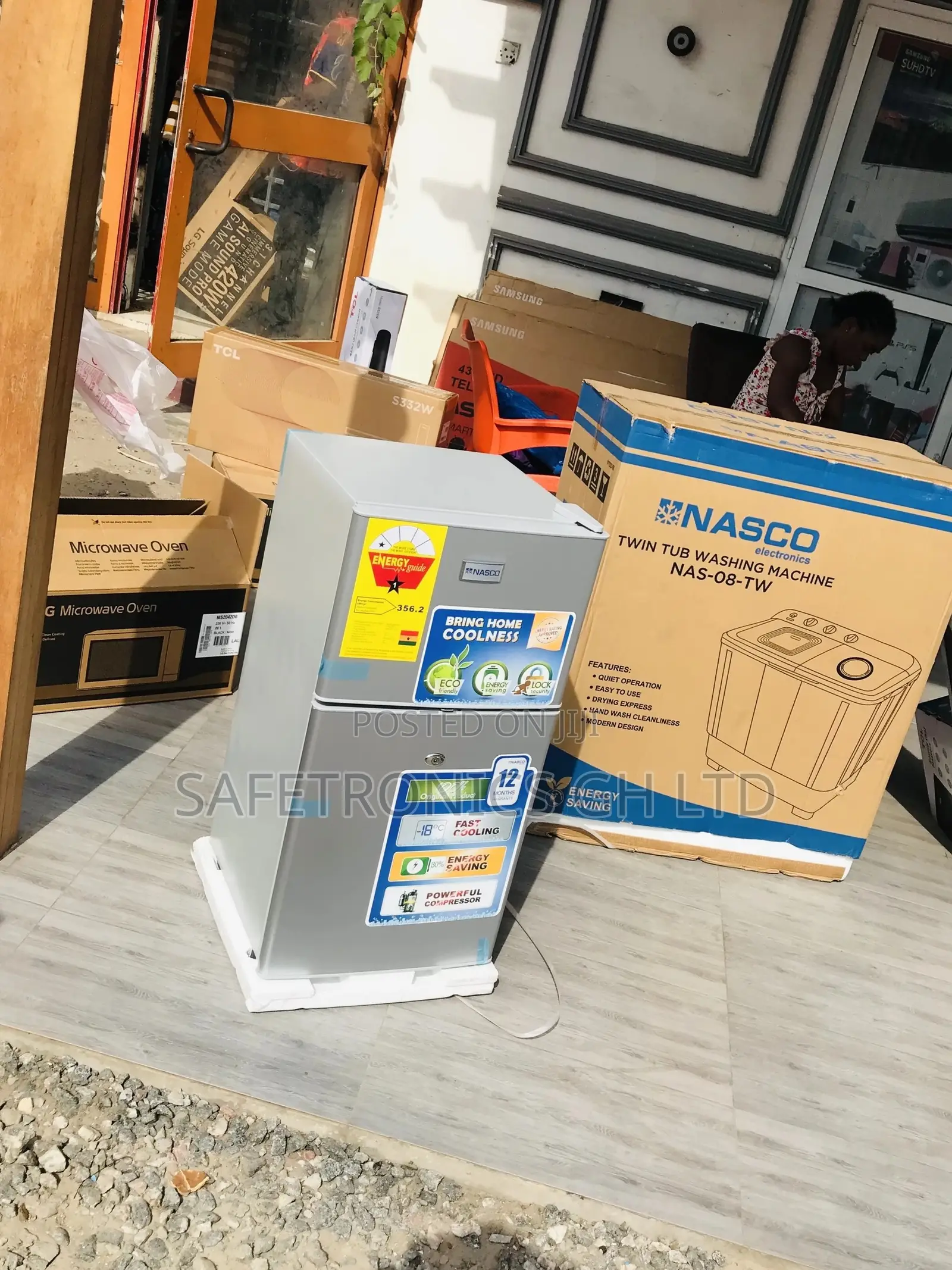 Gray Topfreezer Nasf2-120 Nasco Doubledoor 90L Fridge