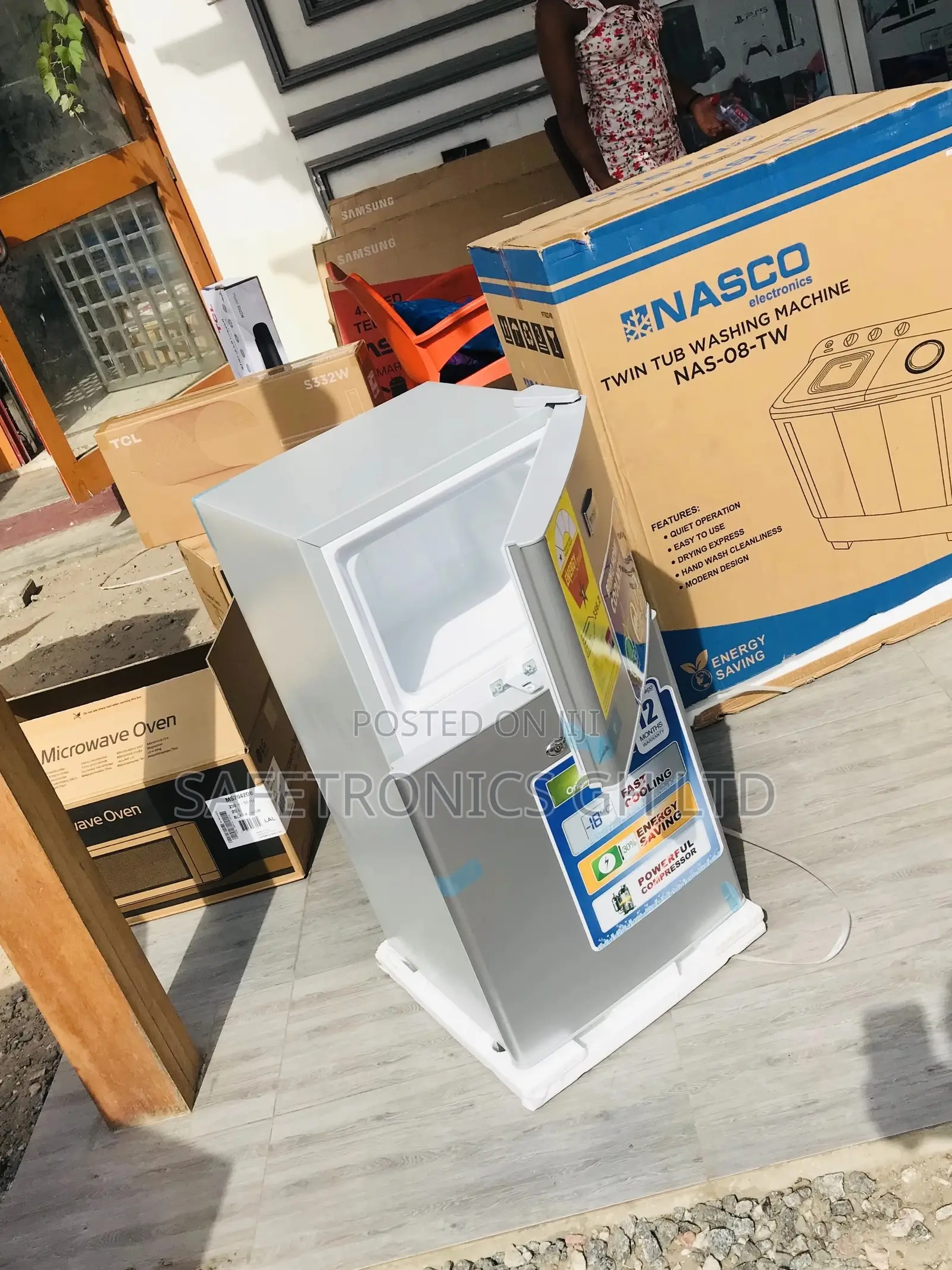 Doubledoor Nasco Nasf2-120fl Gray Topfreezer Fridge