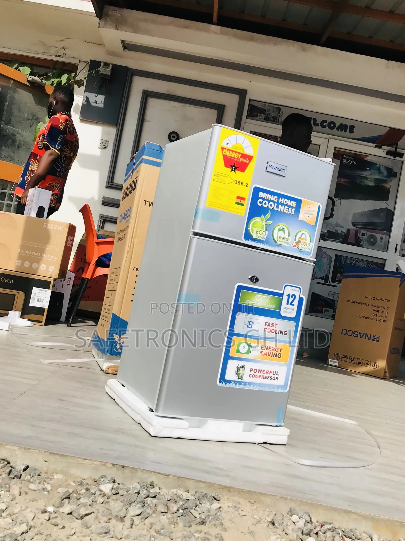 Gray Topfreezer 90 Liter Doubledoor Nasf2-120fl Nasco Fridge
