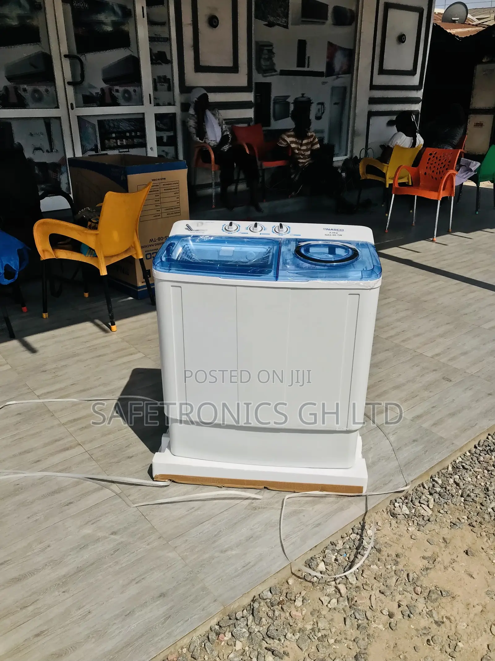 White/Blue Washingmachine Semiutomatic Nasco 8kg Topload