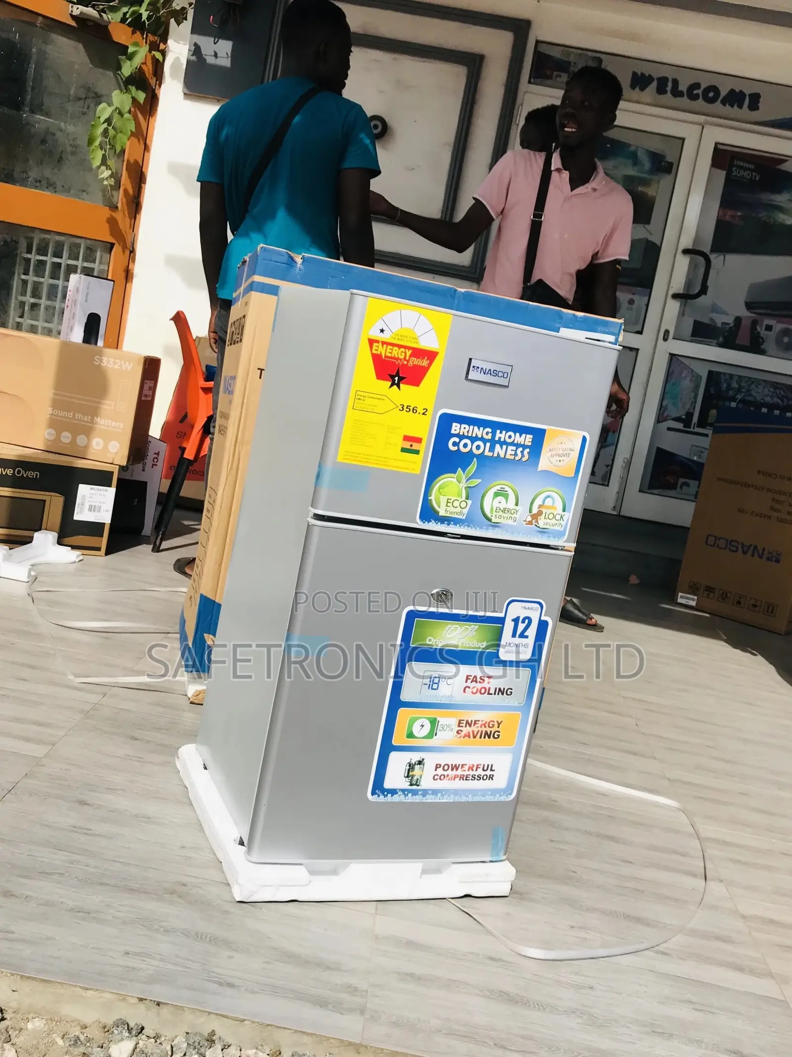 Topfreezer Doubledoor Nasco Nasf2-120 Gray 90L Fridge