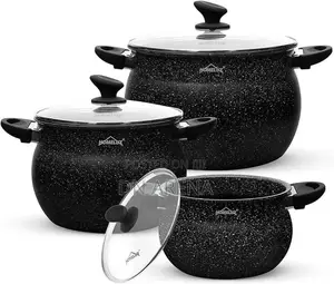 Homelux Saucepan Set With Glass Lid, Induction Pot Set .
