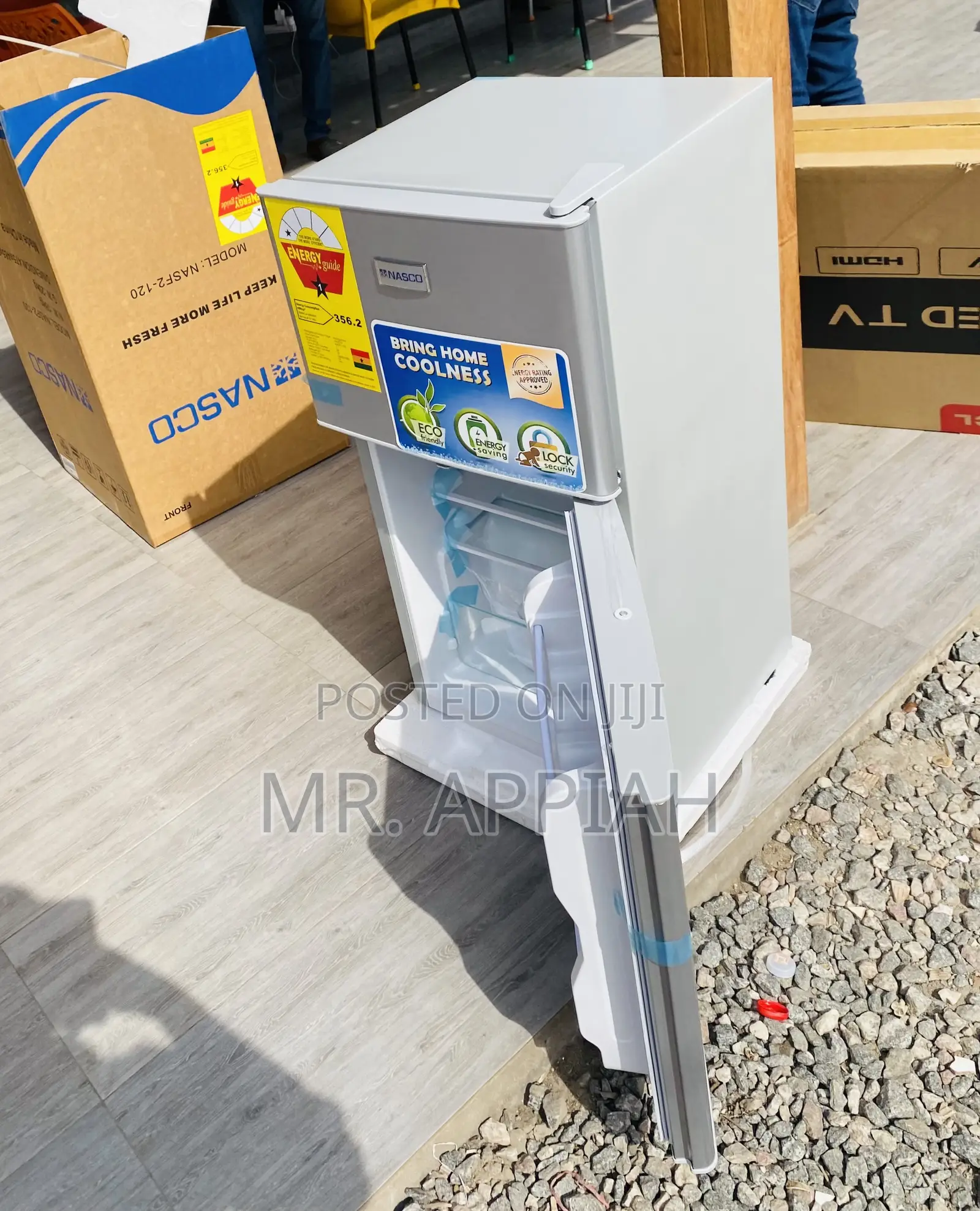Super Affordable Nasco Double Door Table Top Fridge,Gray.