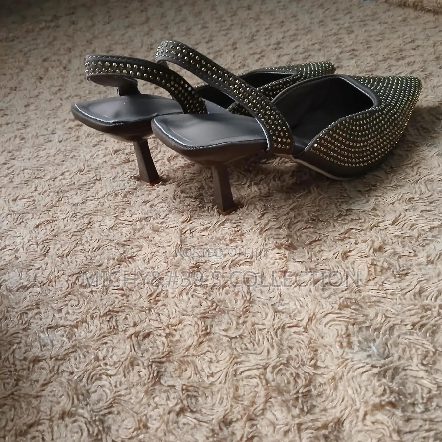 Army Green Sling Back Heels