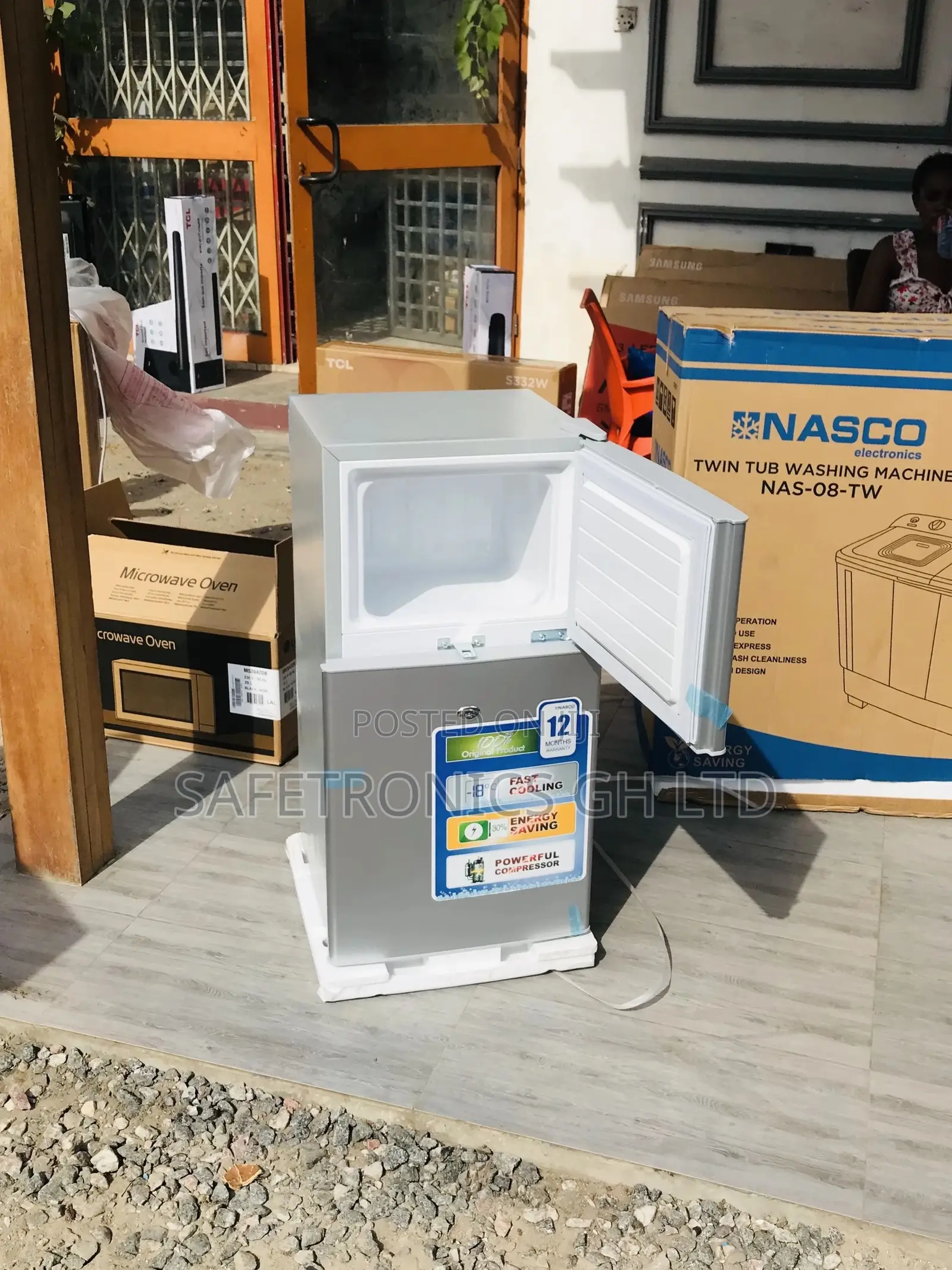 90 Liters Topfreezer Doubledoor Nasco Nasf2-120 Gray Fridge