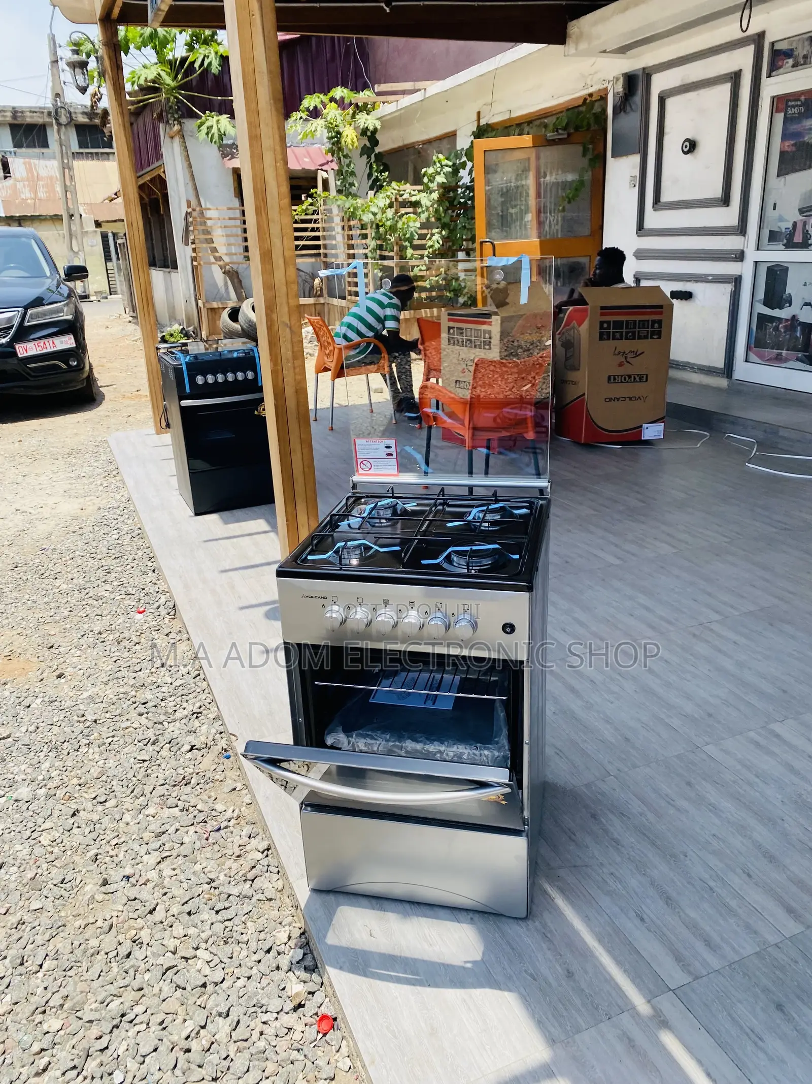 Sleek Design Volcano Oven and Grill 4 Gas Burner(Gray).