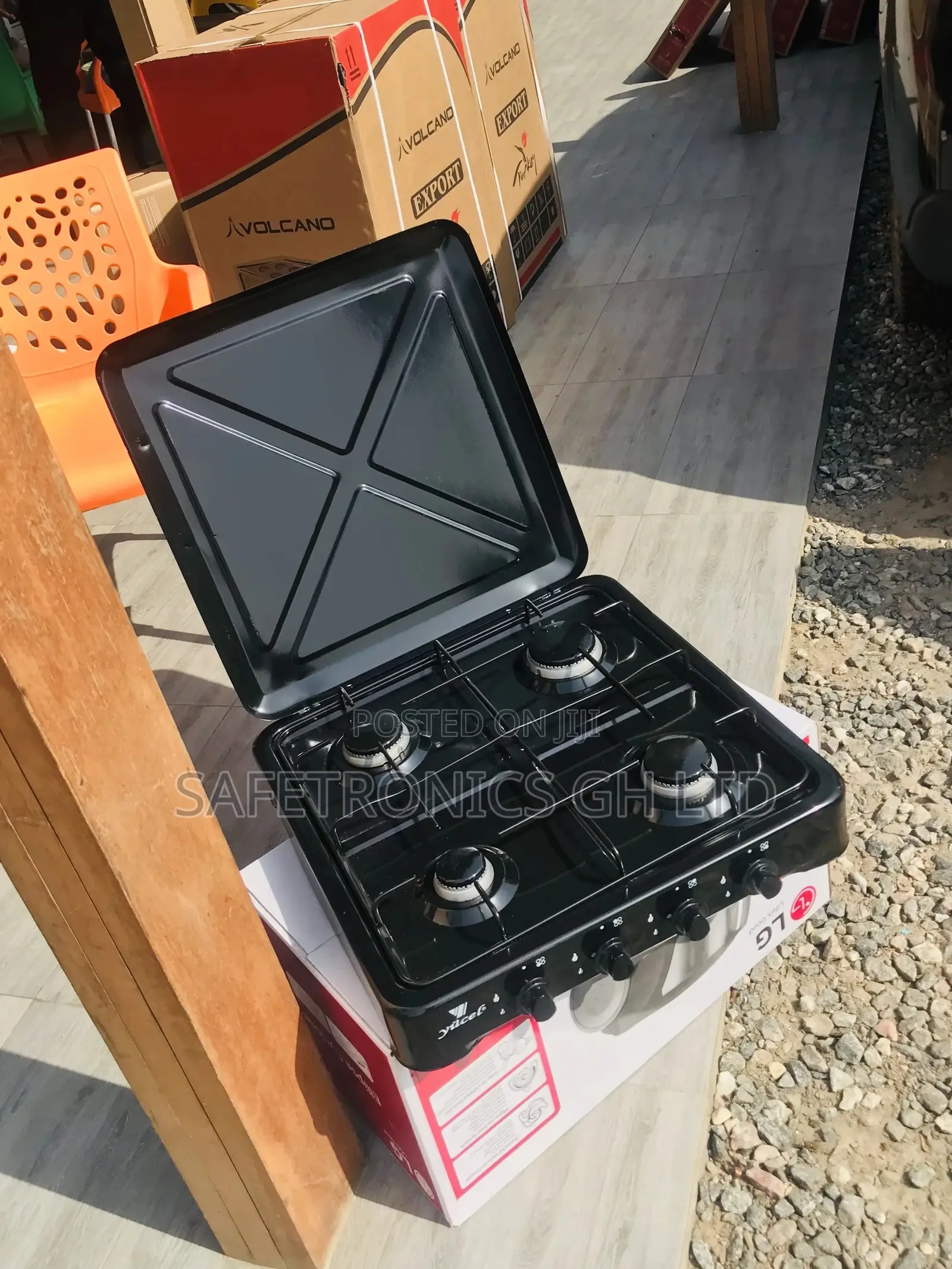 Lasting Yucel Black 4 Gas Cooker Tabletop