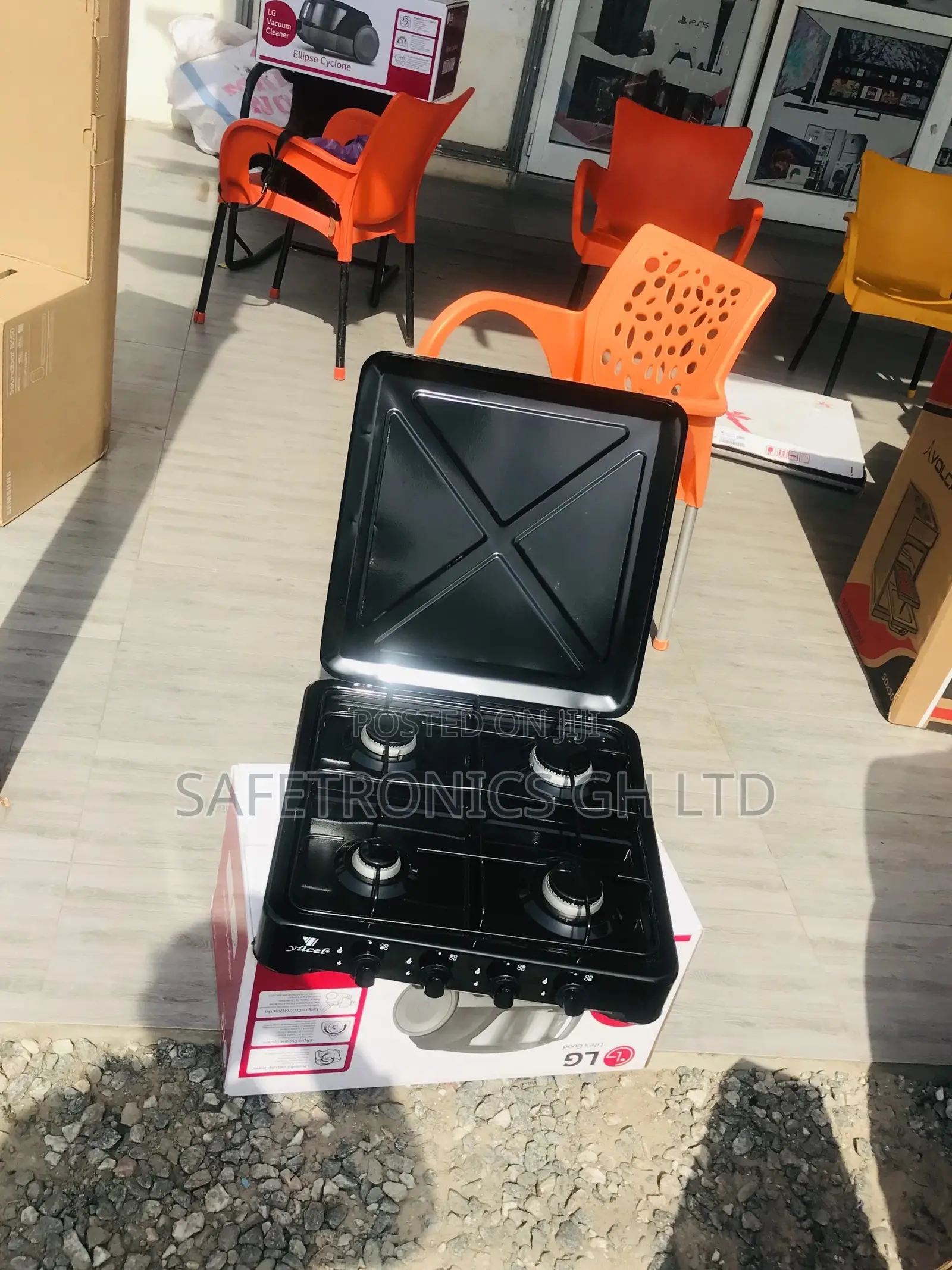 Long Lasting 4 Gas Cooker Yucel Tabletop Black