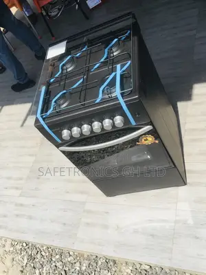 Black 4 Gas Cooker Oven With Grill Glass Lid 50x50 Volcano