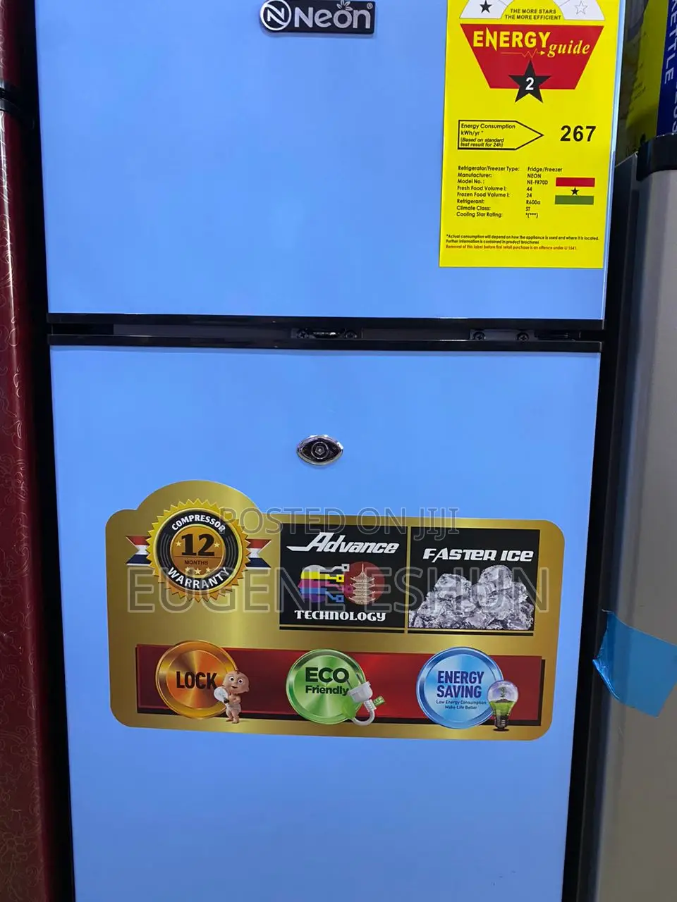Blue Fridge Double Door