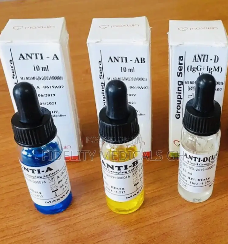 Blood Grouping (A.B.D) Monoclonal Antibodies in Korle Gonno Medical