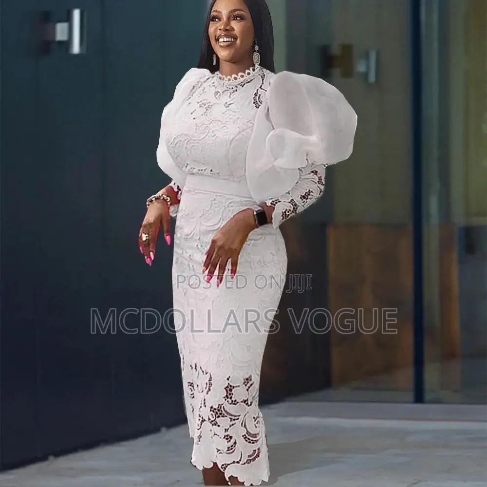 Ladies White Lace Dress Instock