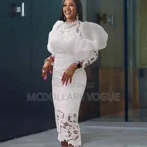 Ladies White Lace Dress Instock