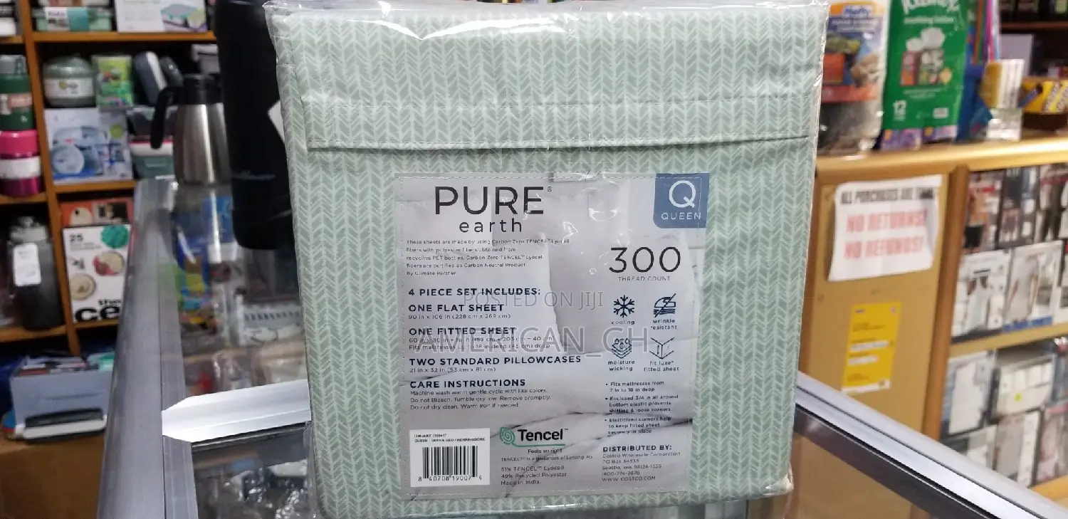 4 Pieces Pure Earth Sheet Set 300 Thread Count(Q/K)