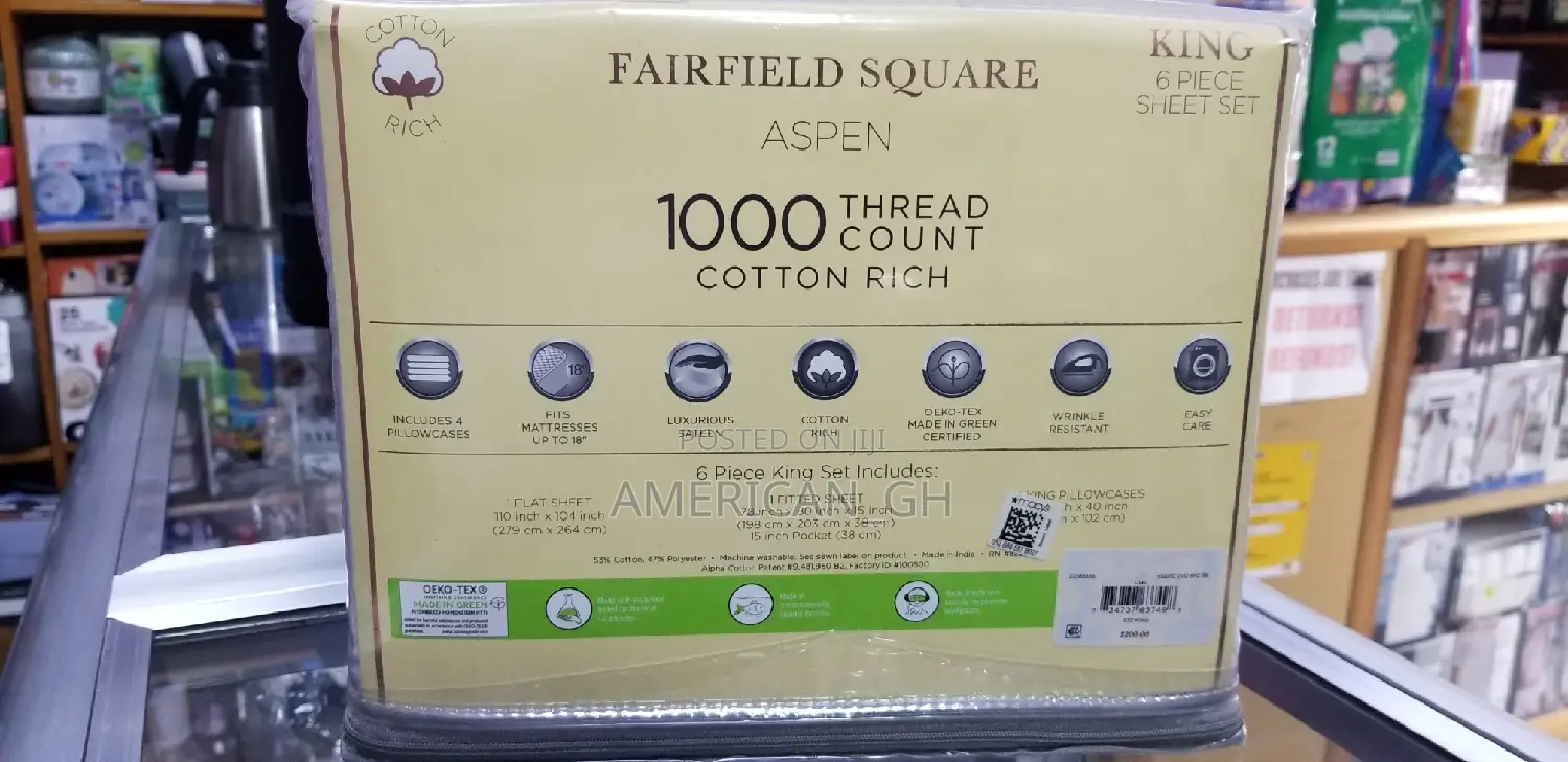 Fairfield Square 6 Pieces 1000 Thread Count Sheet Set(King)