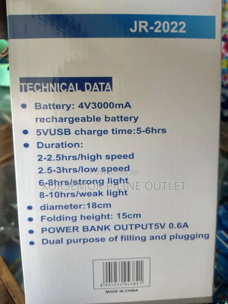 Charge Fan With Led Light
