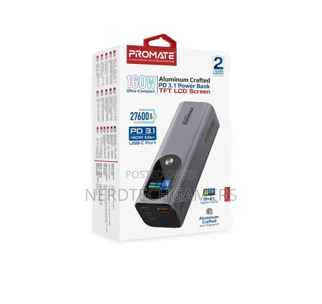 Promate Aluminum Crafted Power Bank 160w